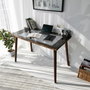 Hanah Home Mesa de estudio Cozy en Nogal con Cristal Templado